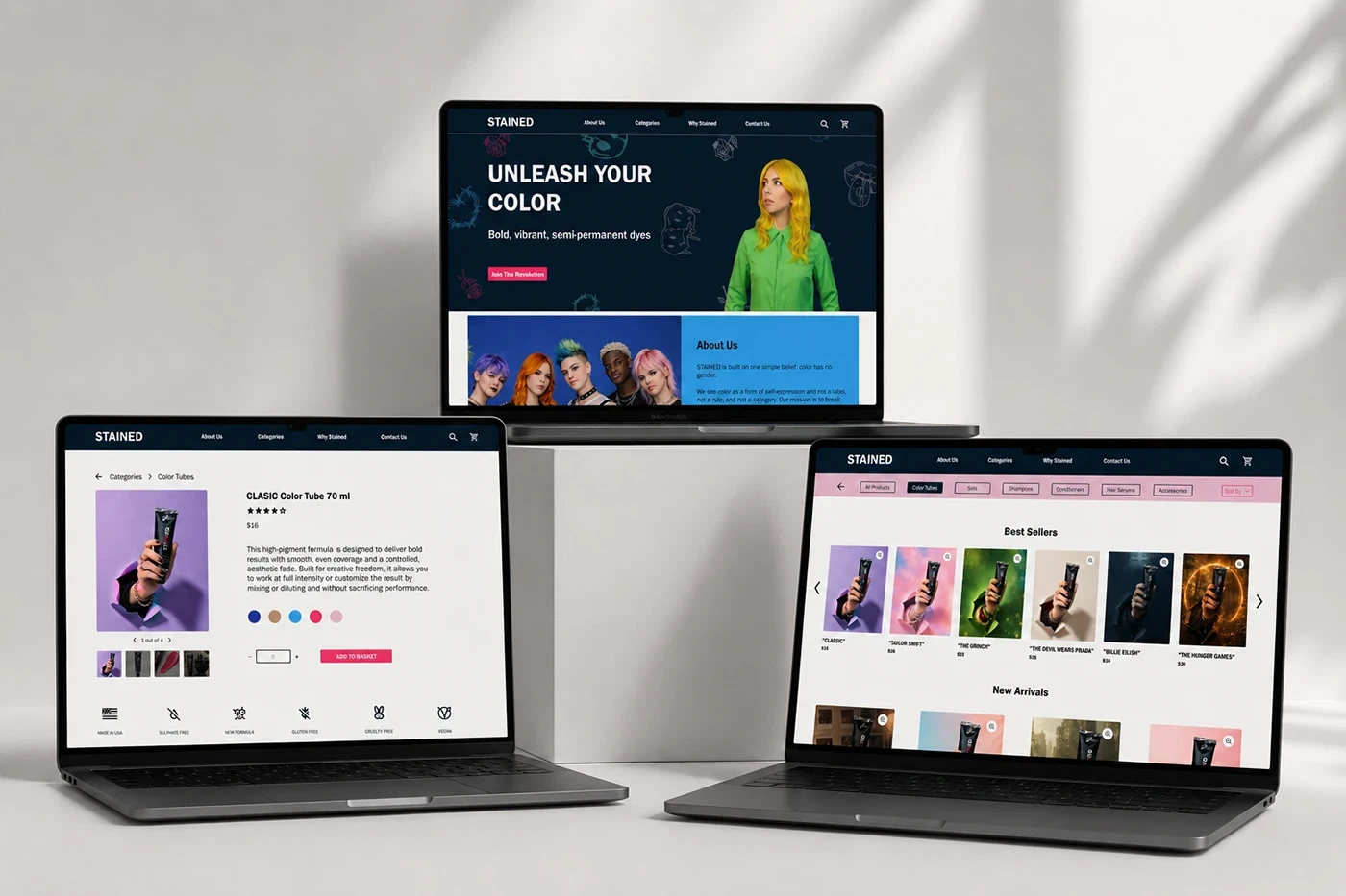 STAINED — Hair Color E-commerce Website — cover